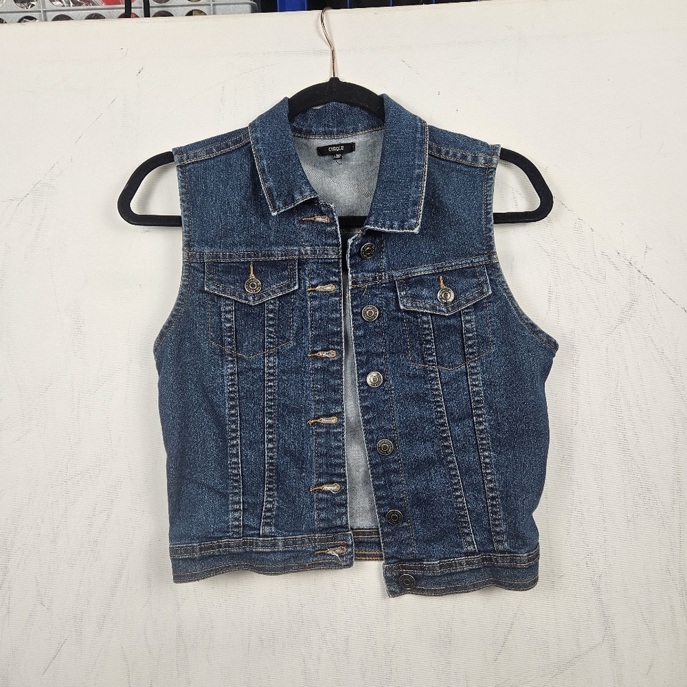 Y2K Blue Denim Vest